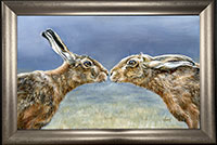 Hares-kiss-framed